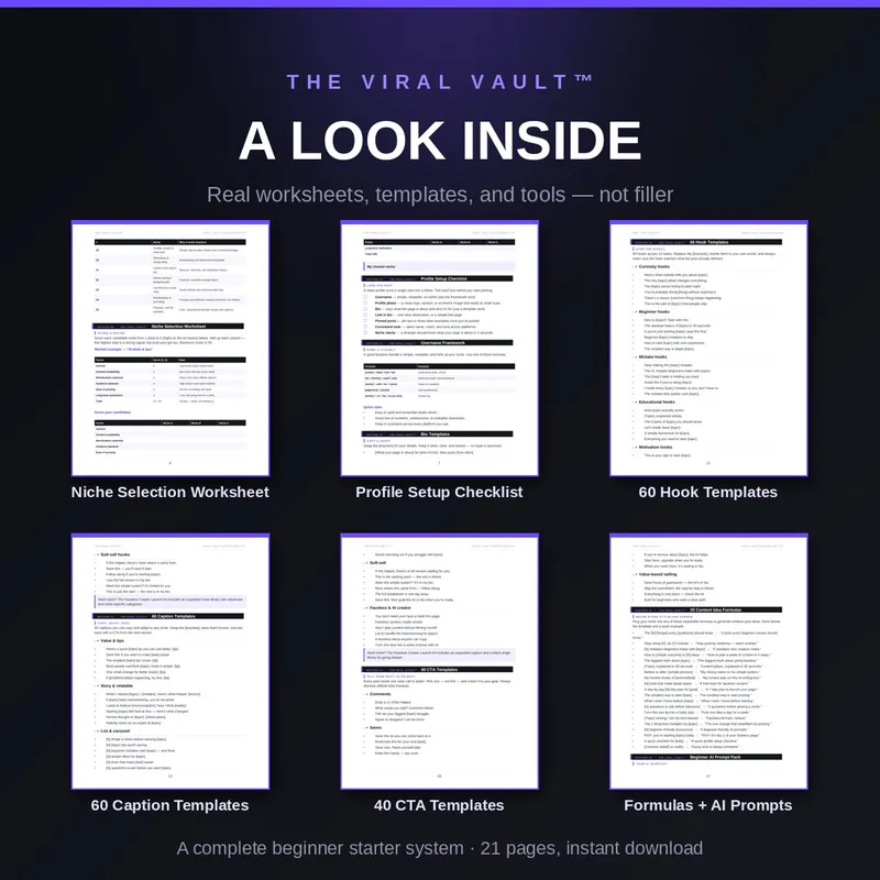 Sample pages from the Quickstart Kit