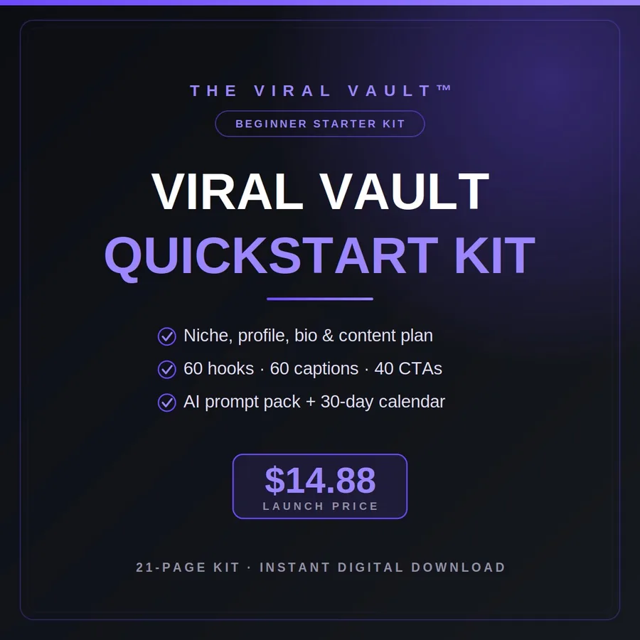 Viral Vault Quickstart Kit cover — 21-page starter kit