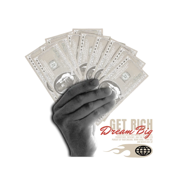 Get Rich streetwear graphic — sample template from the design library