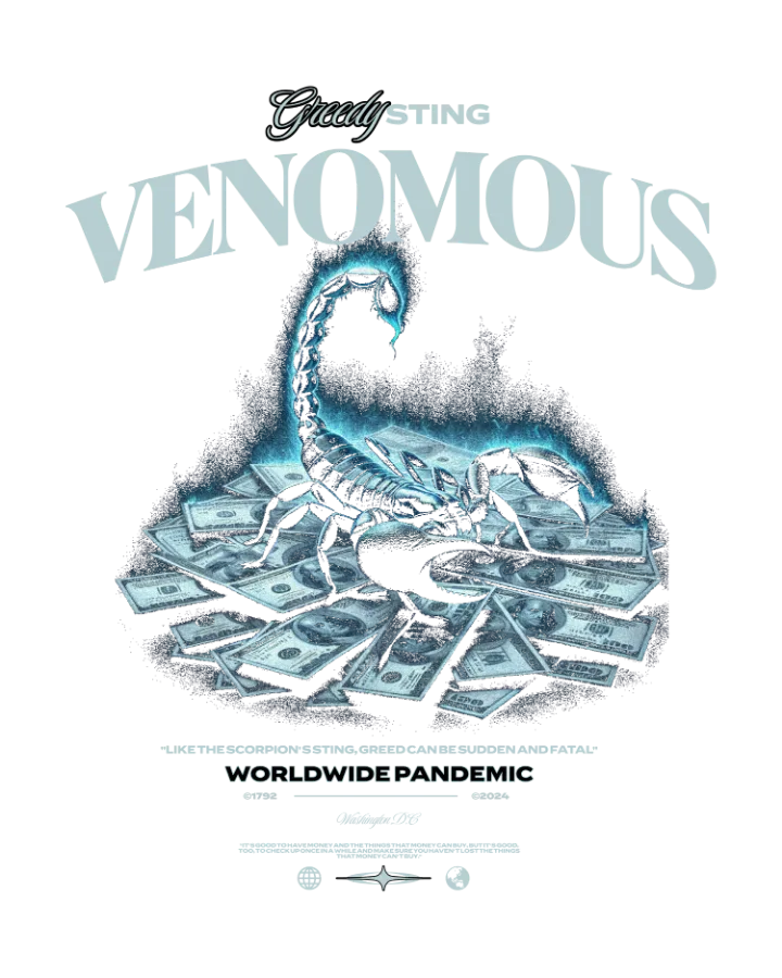 Venomous scorpion graphic — sample template from the design library